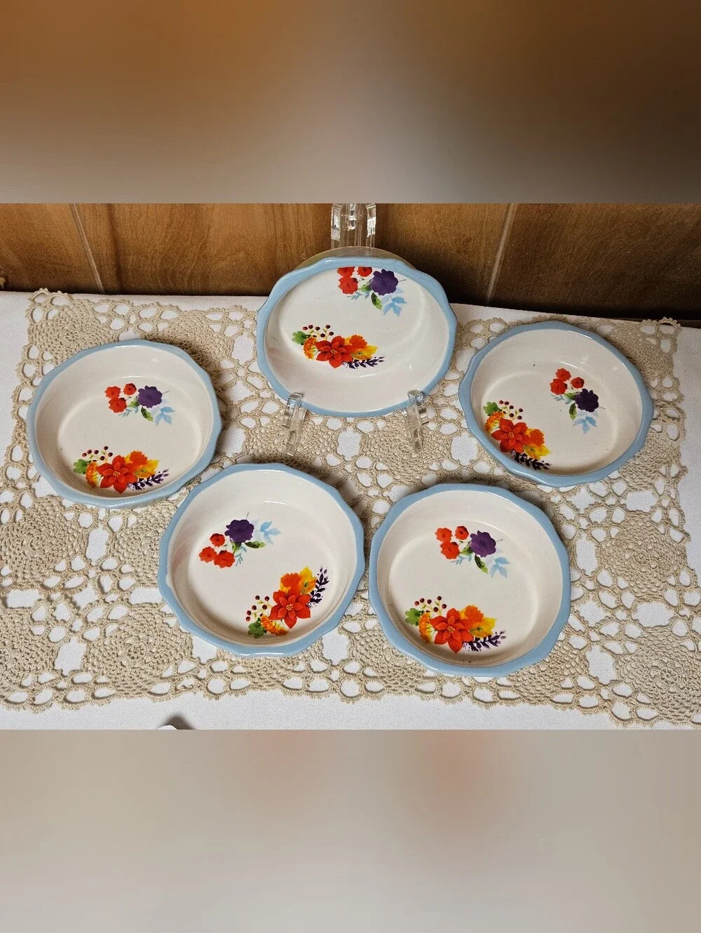 New (5) The Pioneer Woman Charlie Plaid 5” Mini Pie Plate New Floral 5 PC SET